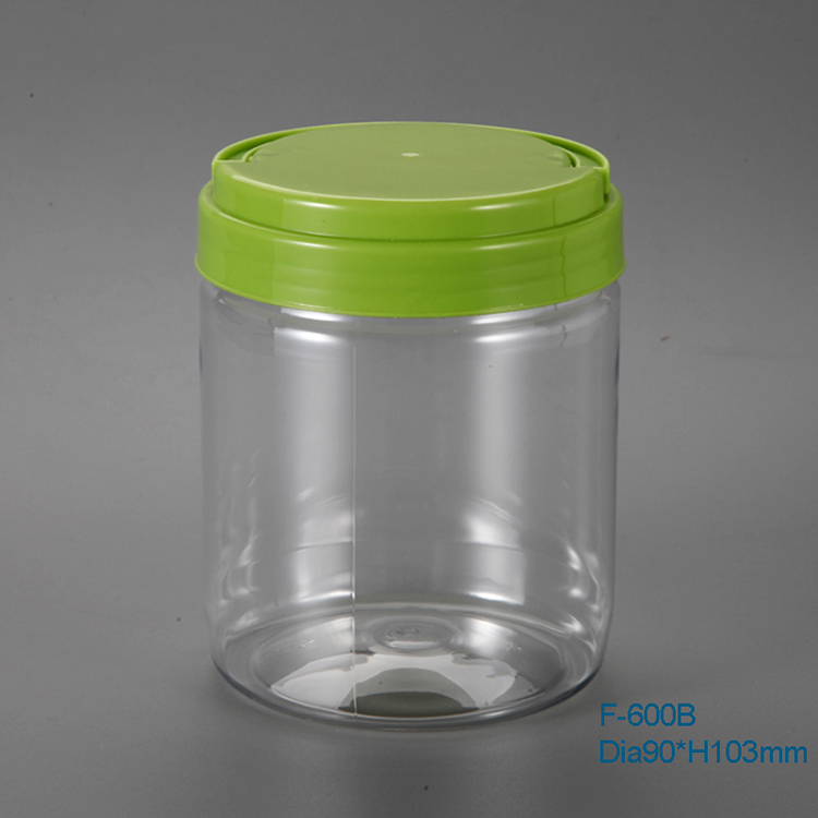 1300ml PET transparent round shape plastic food storage container with handle cap supplier