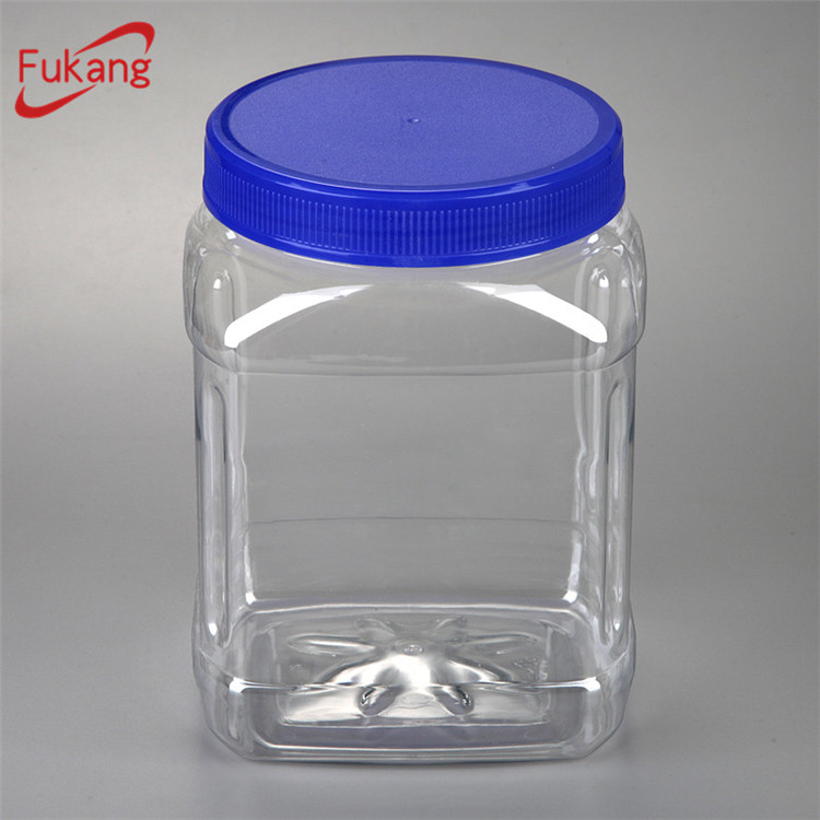 2L Large Clear Powder Plastic Container, Plastic Jar 2000ml