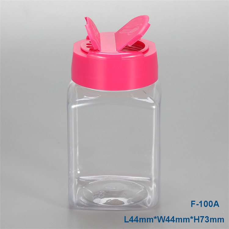 100ml PET Plastic Round spice jar with butterfly cap