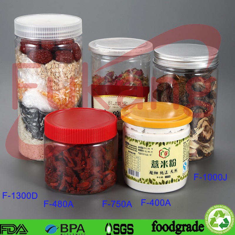 Big size plastic cosmetic packaging 1000ml PET cream jar cosmetic container jar