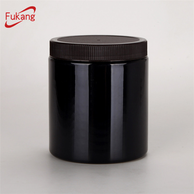 20oz Food Grade Pet Jar Screw Lid , Amber Plastic Container 650ml