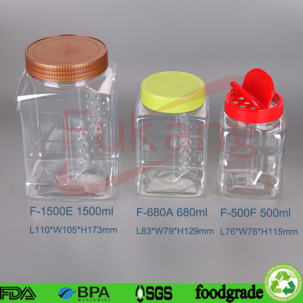 Free sample 680ml square shape plastic gift jar packaging DIY toy,wholesale plastic clear gift bottle