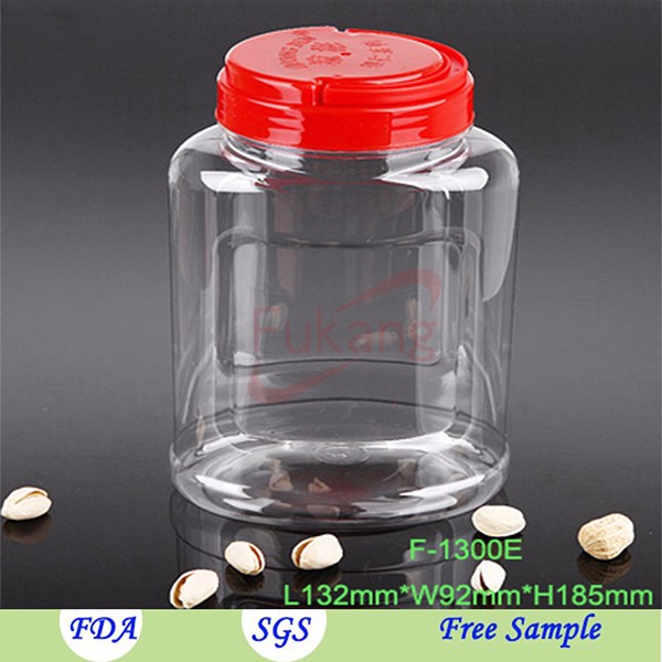 Oval 900cc Plastic Jar for Nuts Packaging