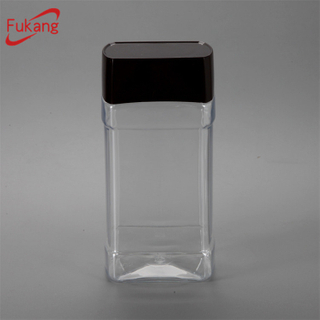 450g 15oz Square Plastic Container Food Packaging Jar Airtight Pet Jar for Dried Fruits