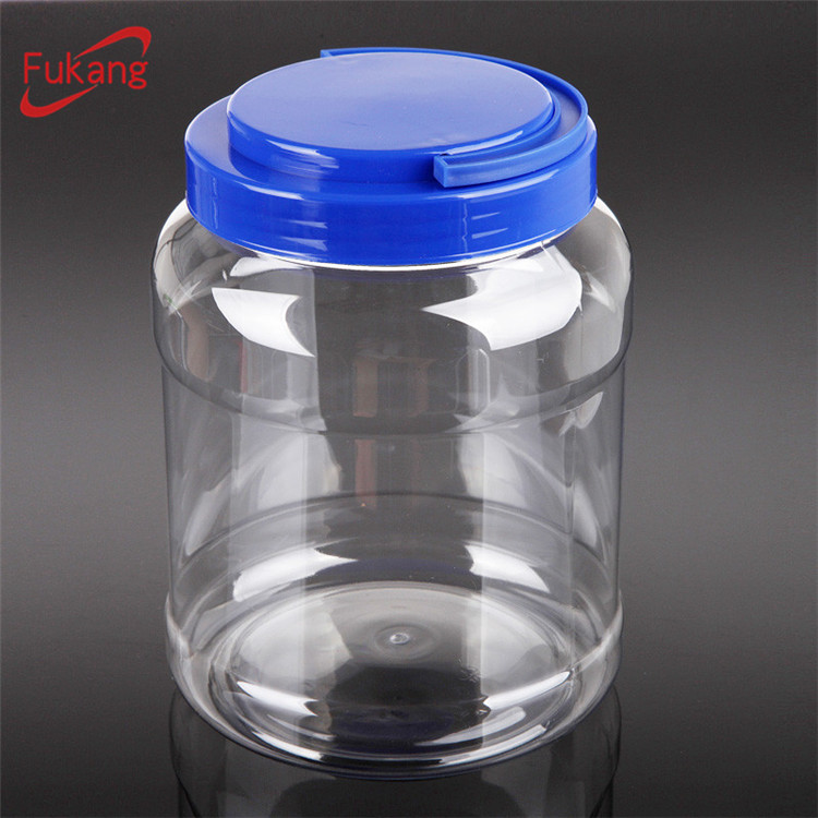 1 gallon large clear empty plastic storage food jars
