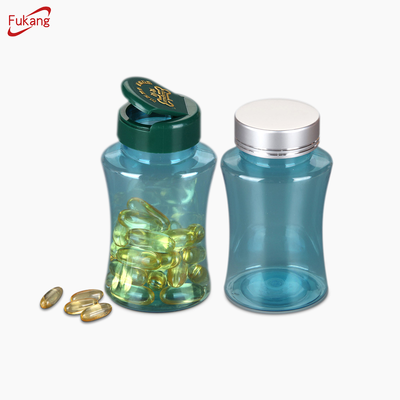 Wholesale Food Supplement Packaging Plastic Bottles PET,Blue 100ml Plastic Bottle for Capsule
