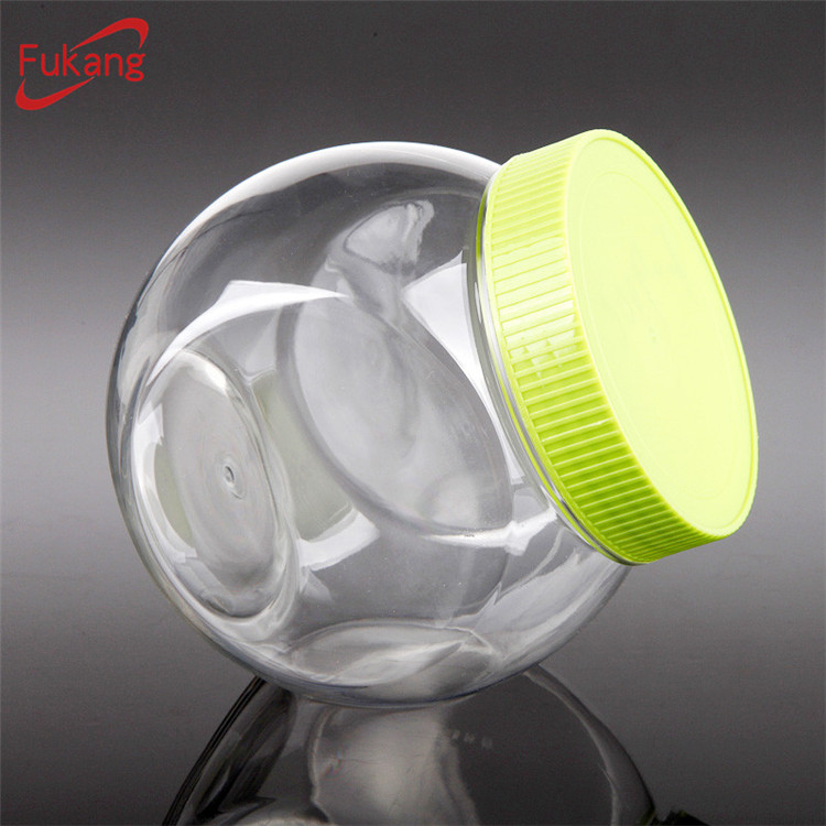 Wholesale Clear Round PET Plastic Candy Container Jar