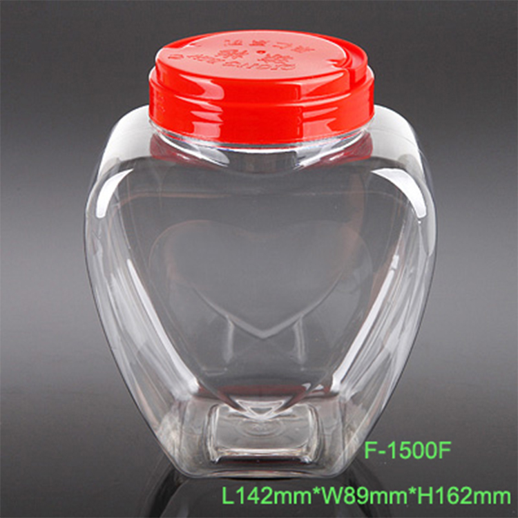 1500ml large volume candy plastic pet clear store bottle