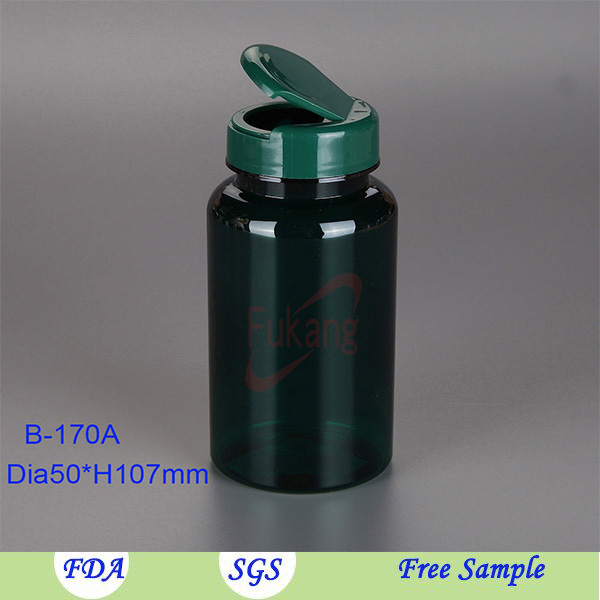 Dietary Supplement Packaging supplier170cc PET Bottle with Flip Top Lid for Hair Skin And Nails Vitamins Nature's Bounty