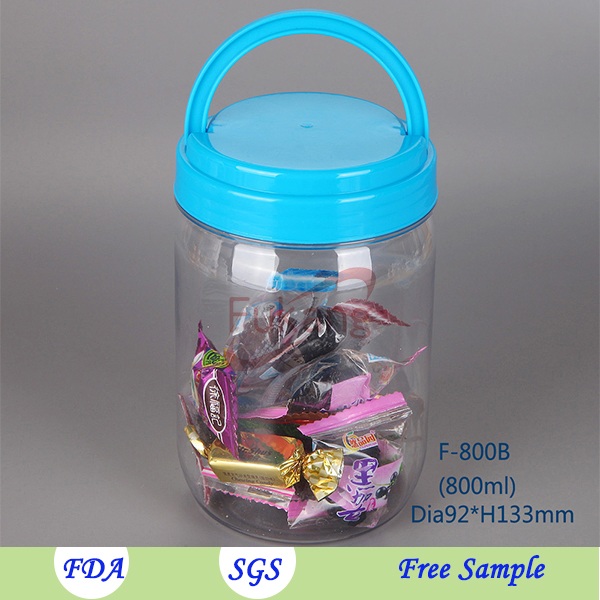 Clear Plastic Food Packaging Tube bottle ,Wholesale PET Plastic Tubes 700 ml PER handle cap square