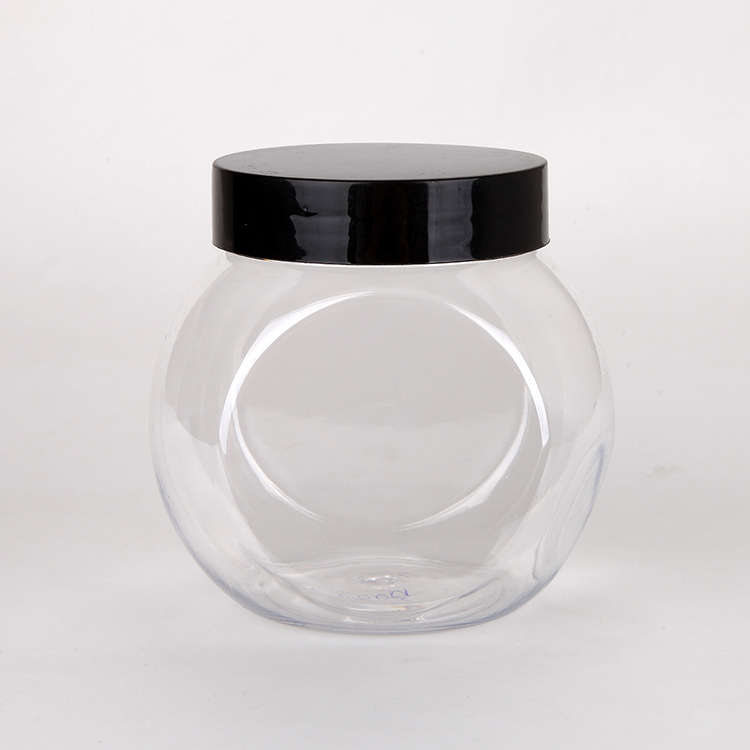 900ml PET Plastic Jars Food Grade / Clear Plastic Container With Screw Lid, Candy Packing Plastic Ball Jars