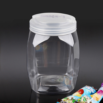 plastic packaging products manufacturer 2.5litre Food grade plastic food can jar with handle screw lid