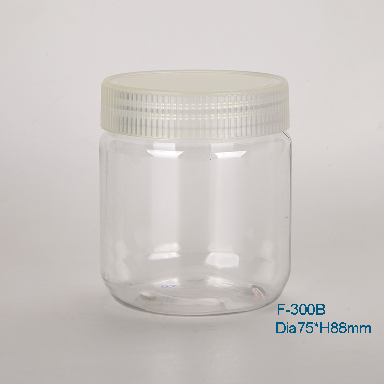 food packaging plastic storage jar 300ml empty pet jar with lid 10oz plastic container for candy