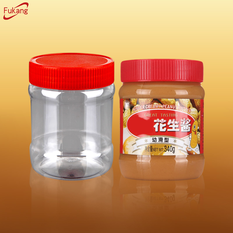 Empty BPA free PET 320ml clear plastic food supplement jars