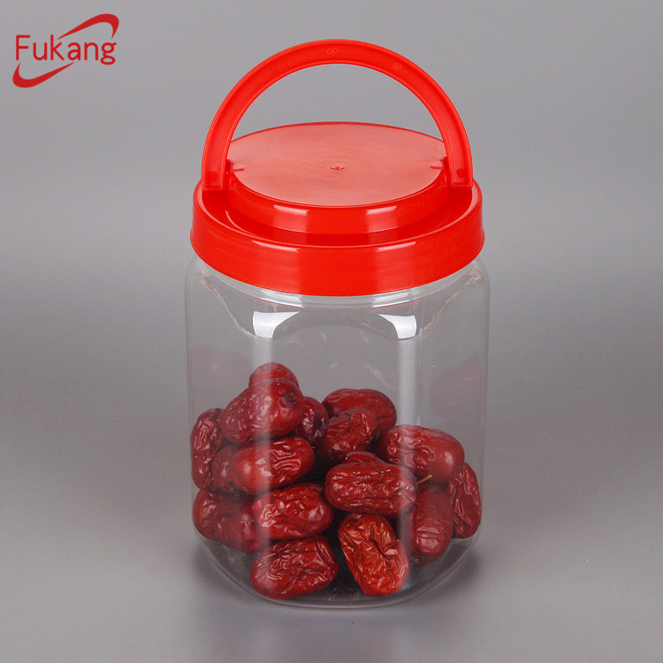 850ml wide mouth clear PET plastic container jar with lid