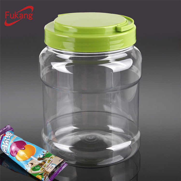 PET Food Tub,Large Clear Plastic Food Container with Handle Lid