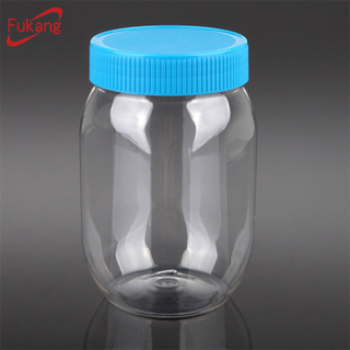 China Factory 500ml Clear Plastic Food Jars PET Mason Jars With Screw Top Lids