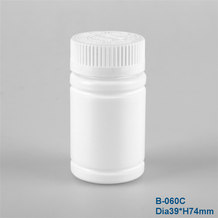 round shape series HDPE medicine white container / plastic pill bottle packaging slim fit pill with CRC cap