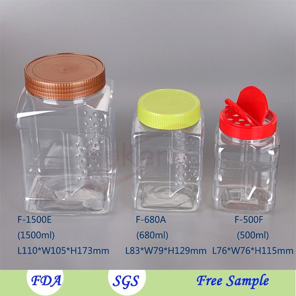 1.5L Clear Pet Plastic Candy /Chocolate Food Storage Jar