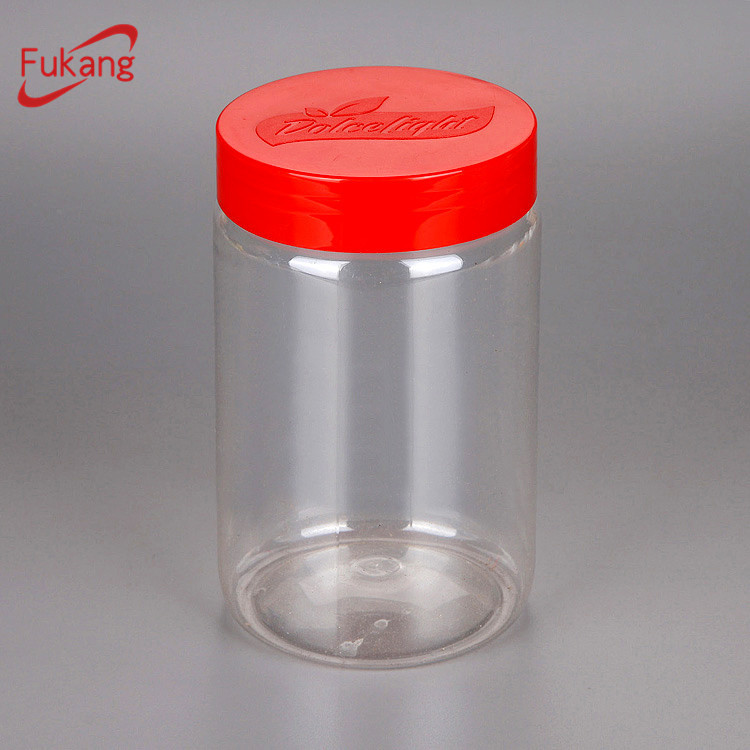 Normal transparent plastic screw cap honey bottle pet jar