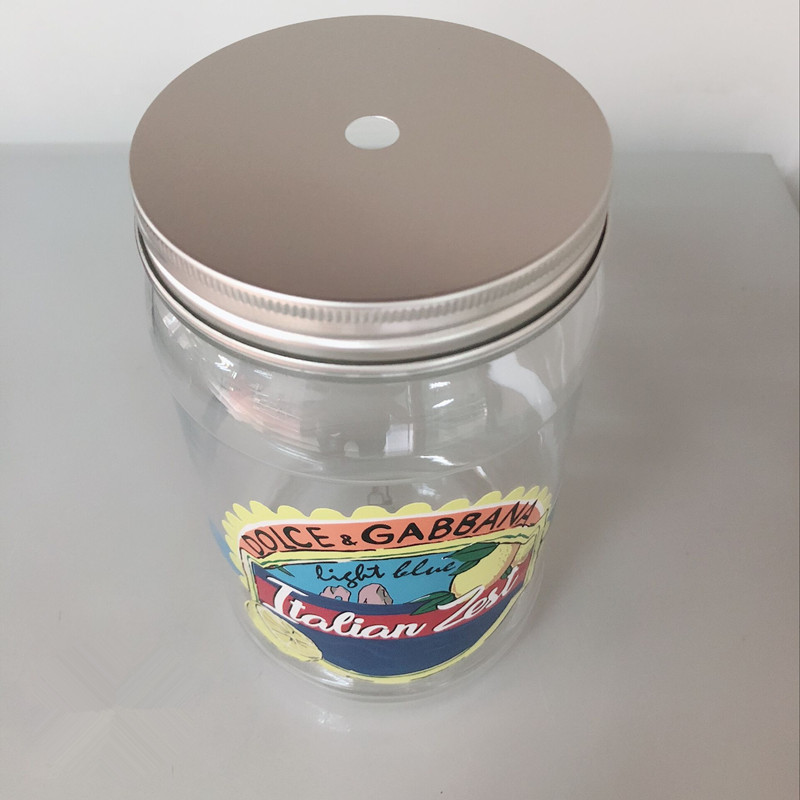 Custom Label Plastic Food Packaging Jar With Aluminium Lid
