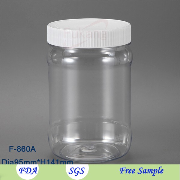 16 oz Plastic Container,500ml Thick Wall PET Packaging Jar with Aluminum Lid