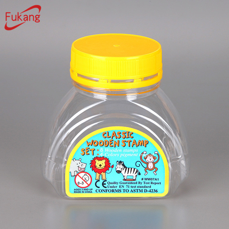 Custom shape 300ml PET small candy jar plastic container