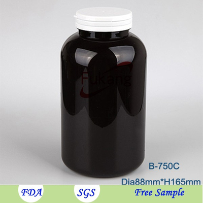 750cc black hdpe plastic capsule pill bottle with tear off cap