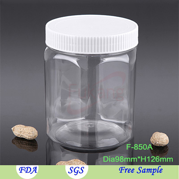 pet bottle 800cc hexagon shape food garde plastic container and clear plastic jar