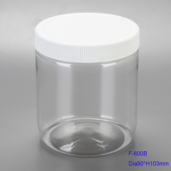 600ml Square Clear Pet Plastic Jars Bulk ,Chocolate jar food storage