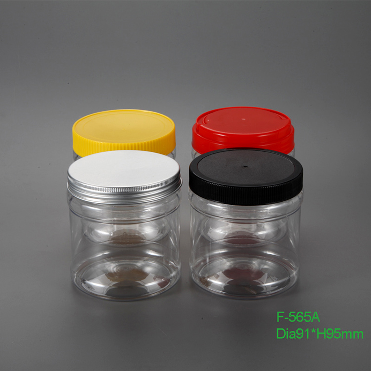 ODM/OEM custom clear PET plastic food jars with screw lids