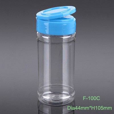 factory wholesale 150ml plastic sugar salt container with sifting cap,100cc spice packaging containers
