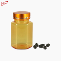 New Design empty hexagonal plastic bottle for capsules packaging