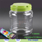 transparent 2L plastic bottle for dry foods with handle cap, 64 OZ PET plastic oval storage jars