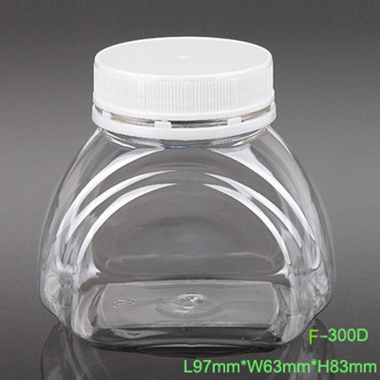 300cc transparent plastic gift bottle with tamper proof lid